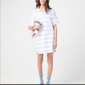 Kule stripe polo dress light blue and white